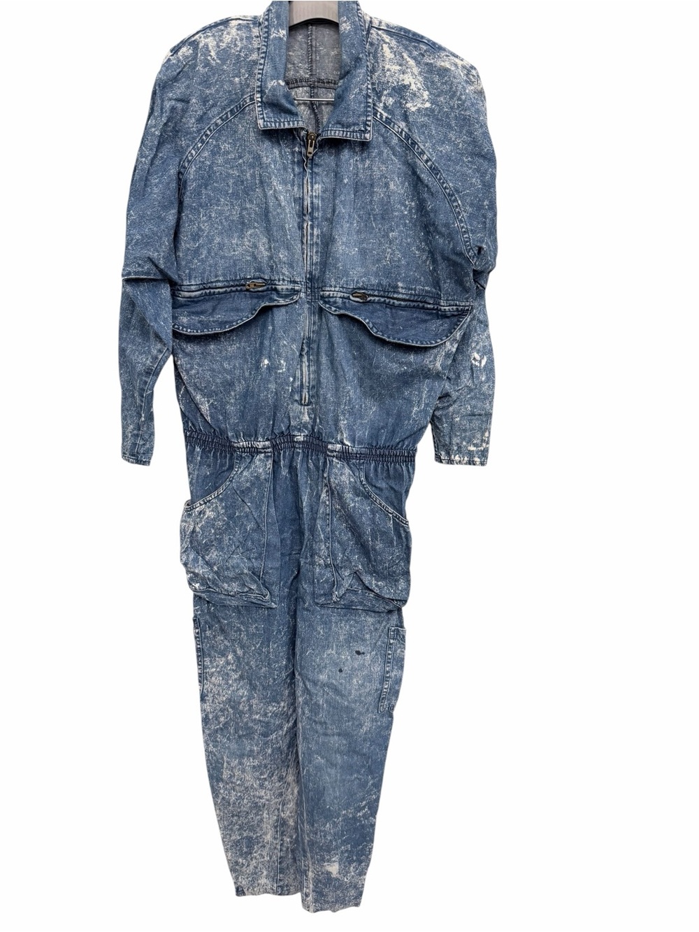 Vintage 1980s Blue Washed Denim Jumpsuit